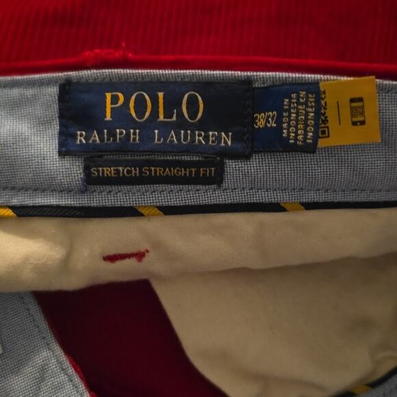 Polo Ralph Lauren Men's Stretch Straight Fit RED Corduroy Pants 38 x 32 NWT - Picture 13 of 15